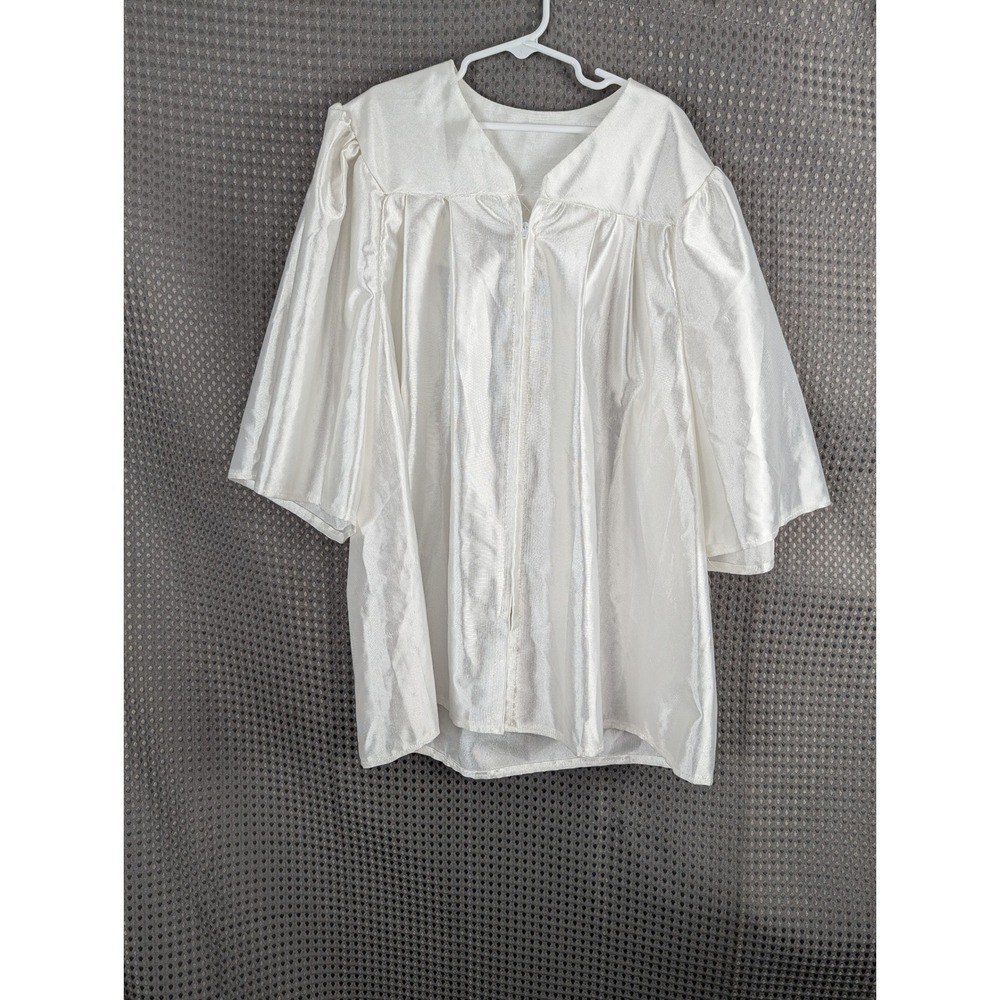 Kids Kindergarten Graduation Gown White Ceremony Robe Youth Size 5/6 Preschool